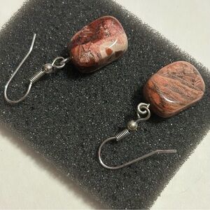 Jasper real stone earrings